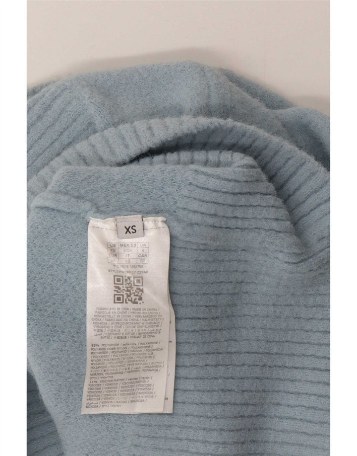 Guess Dame Turtle Neck Jumper Sweater UK 4 XS Blå Polyamid