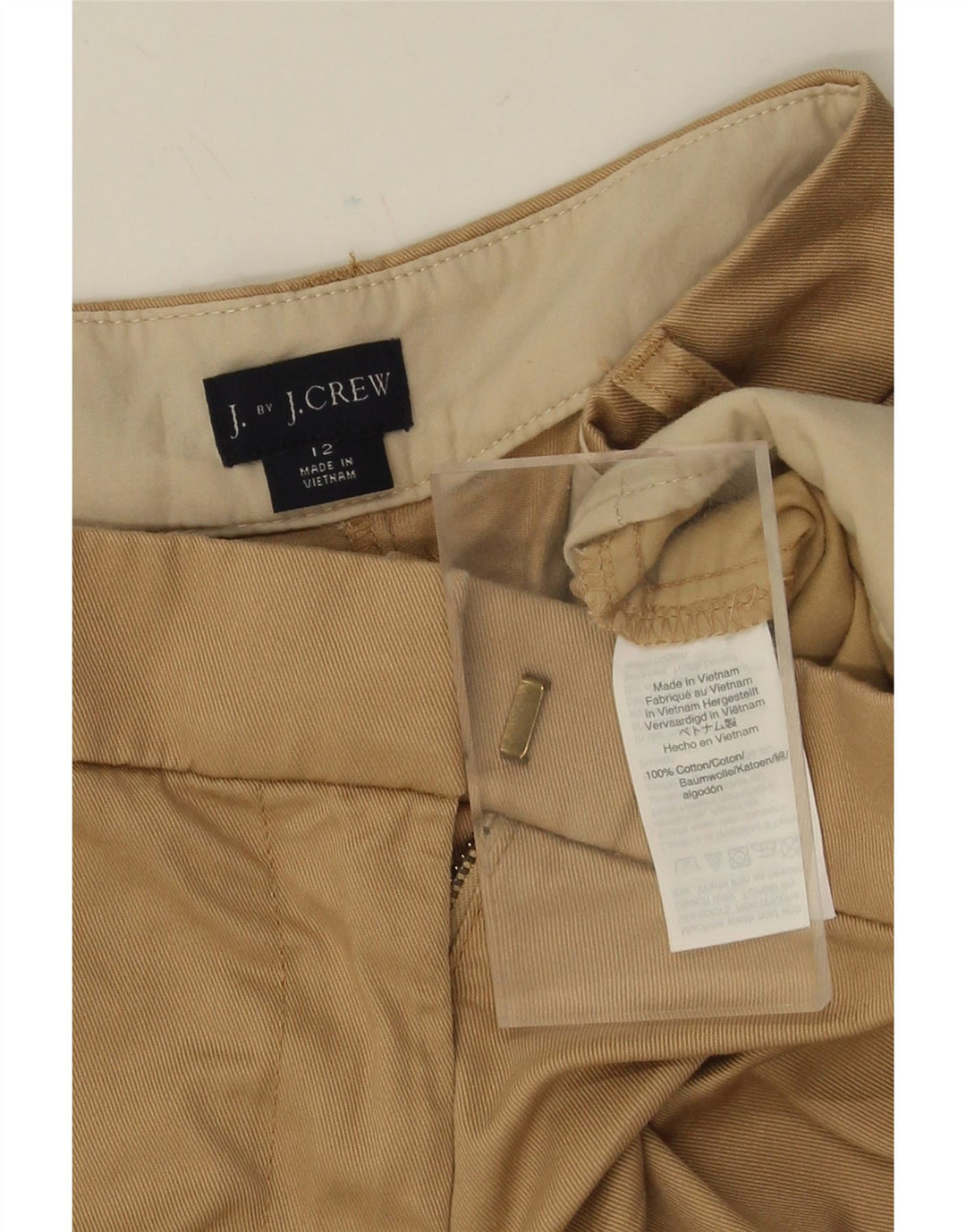 J. CREW Womens Chino Shorts US 12 Large W34  Khaki Cotton