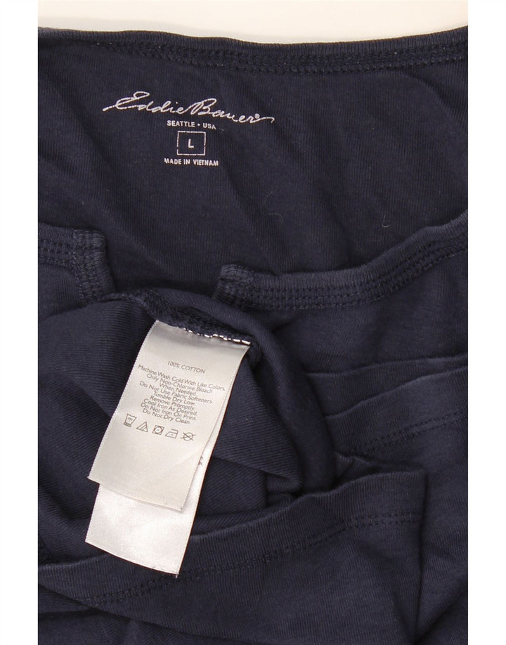 EDDIE BAUER Dame Top 3/4 ærmet UK 16 Stor marineblå bomuld