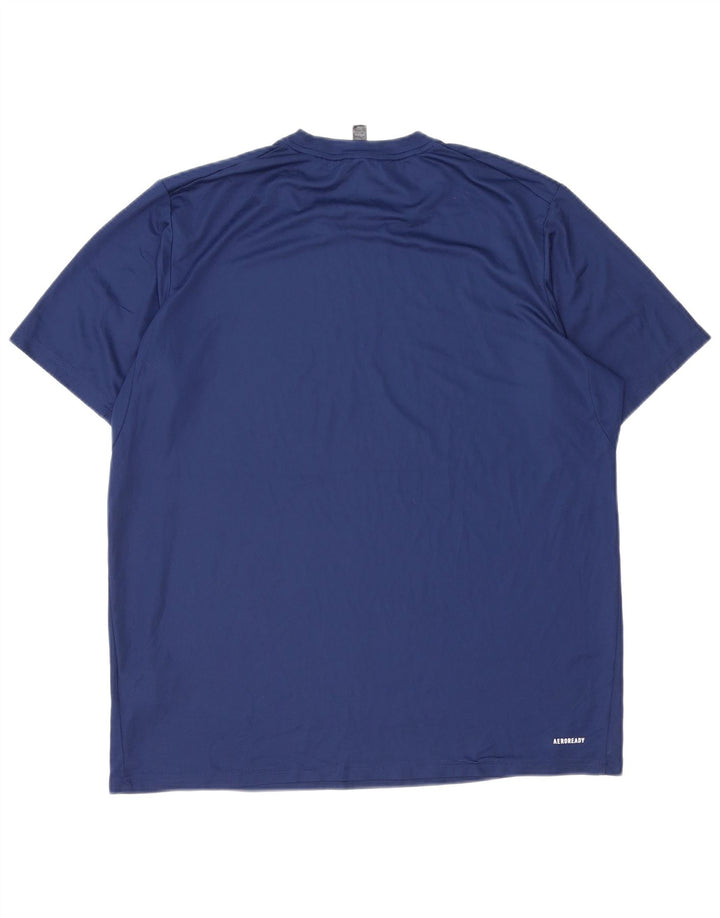 Adidas Herre Aeroready T-Shirt Top XL Navy Blue Polyester