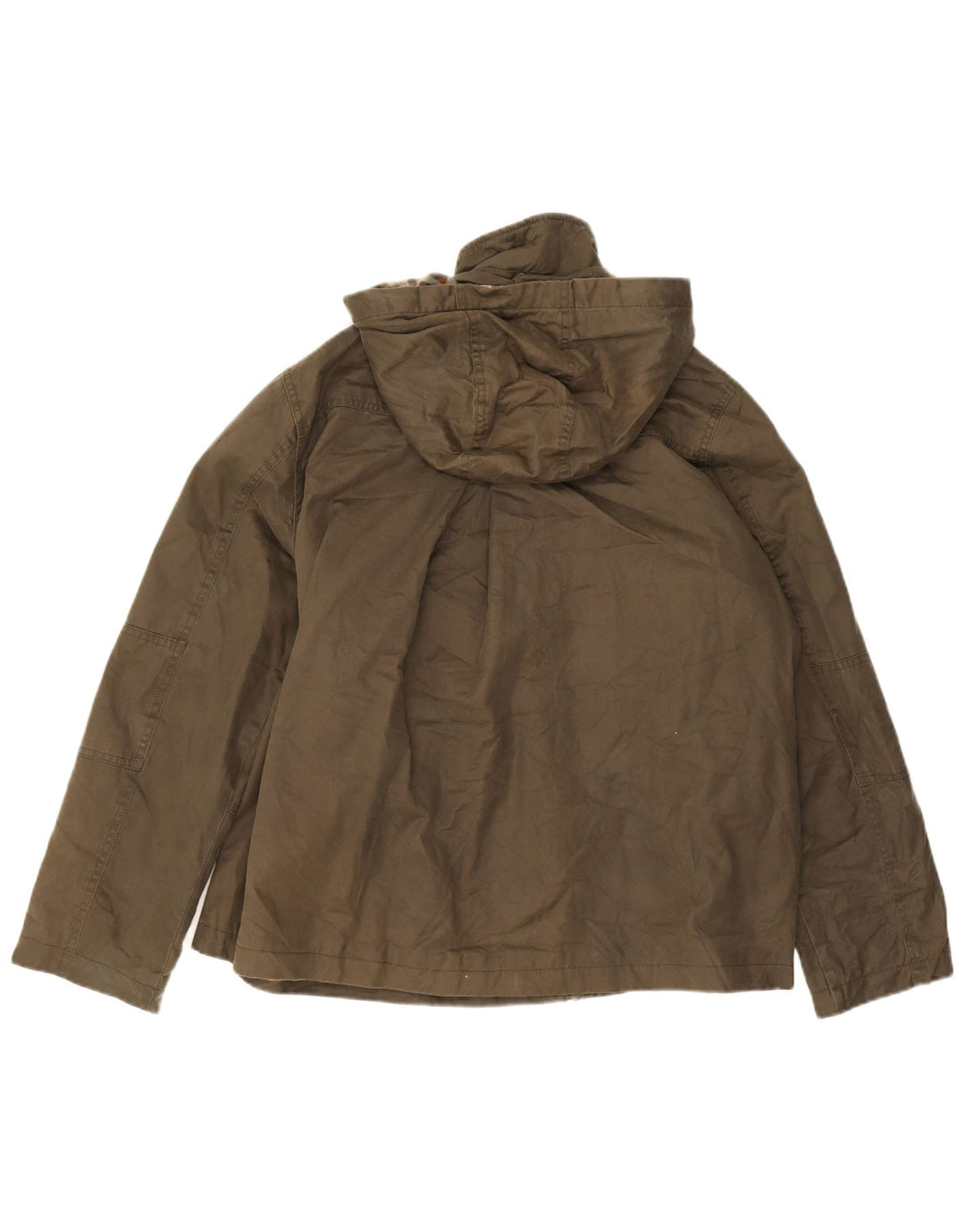 Fat Face Dame Hætte Oversized Vokset Bomuldsjakke UK 16 Stor Khaki
