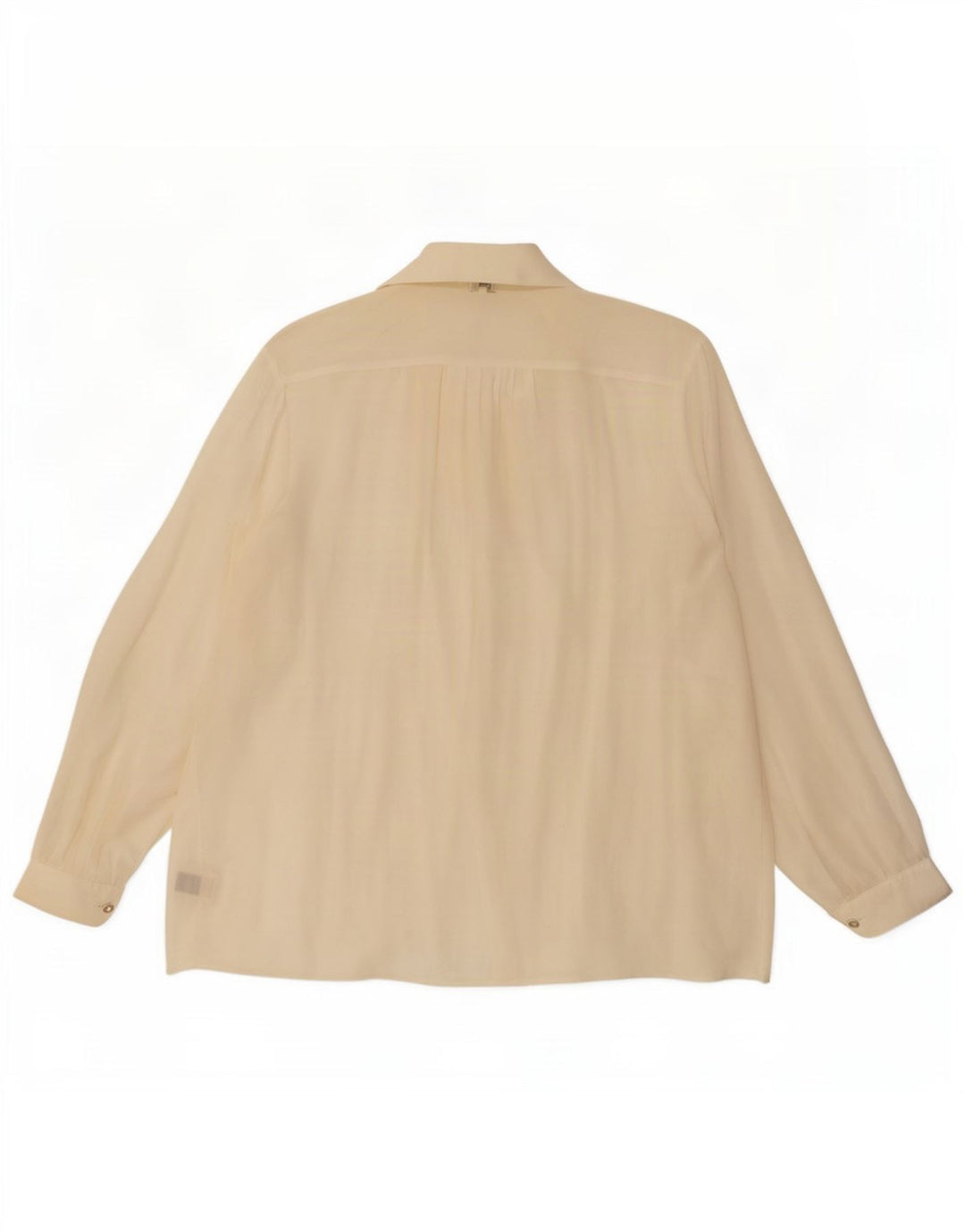 Vintage Dame Oversized Shirt Bluse UK 20 2XL Off White Silke