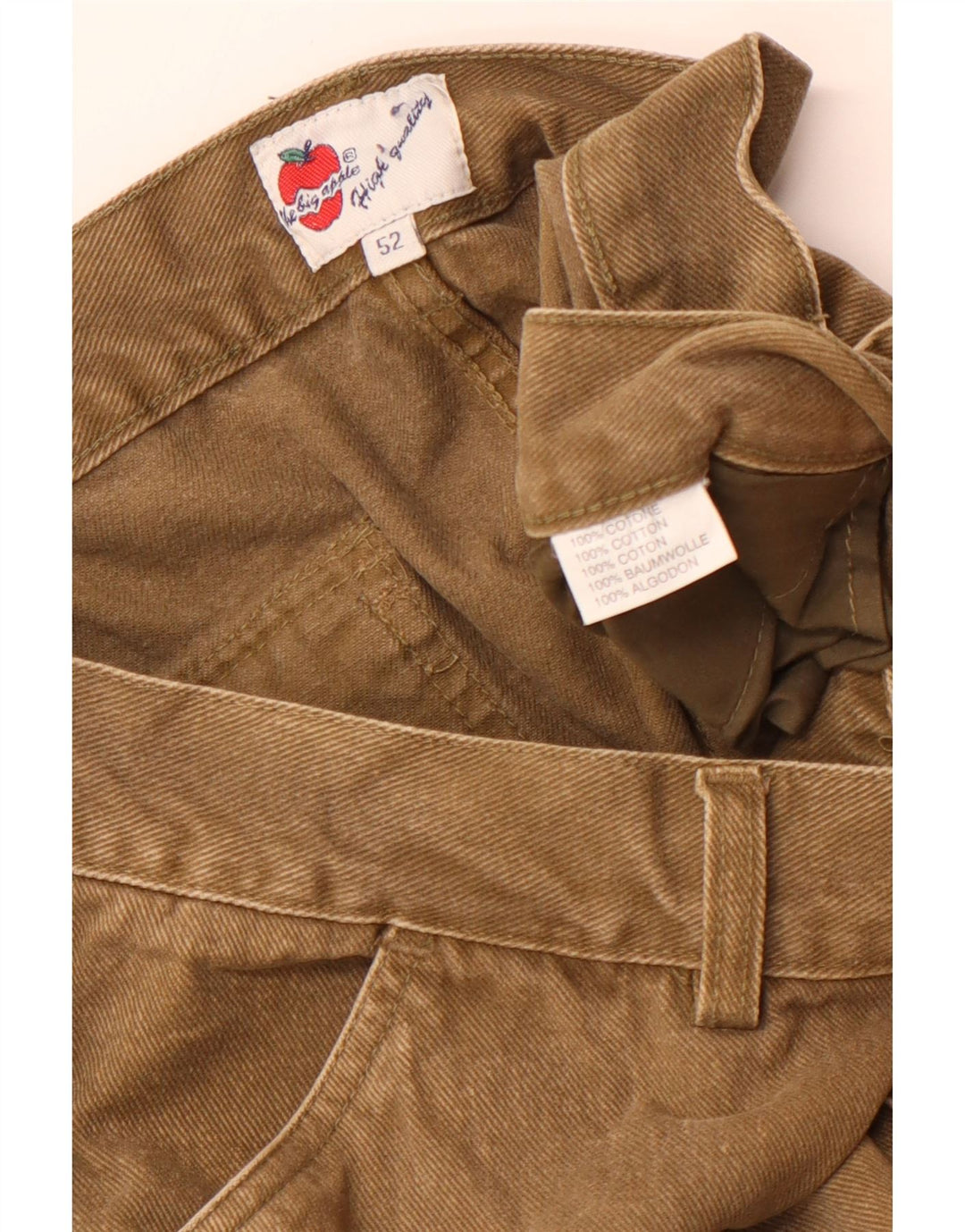 VINTAGE Straight Cargo bukser til mænd EU 52 XL W36 L30 Khaki Bomuld