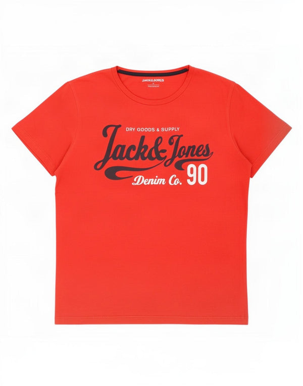 Jack & Jones Herre grafisk T-shirt Top Medium Rød Bomuld