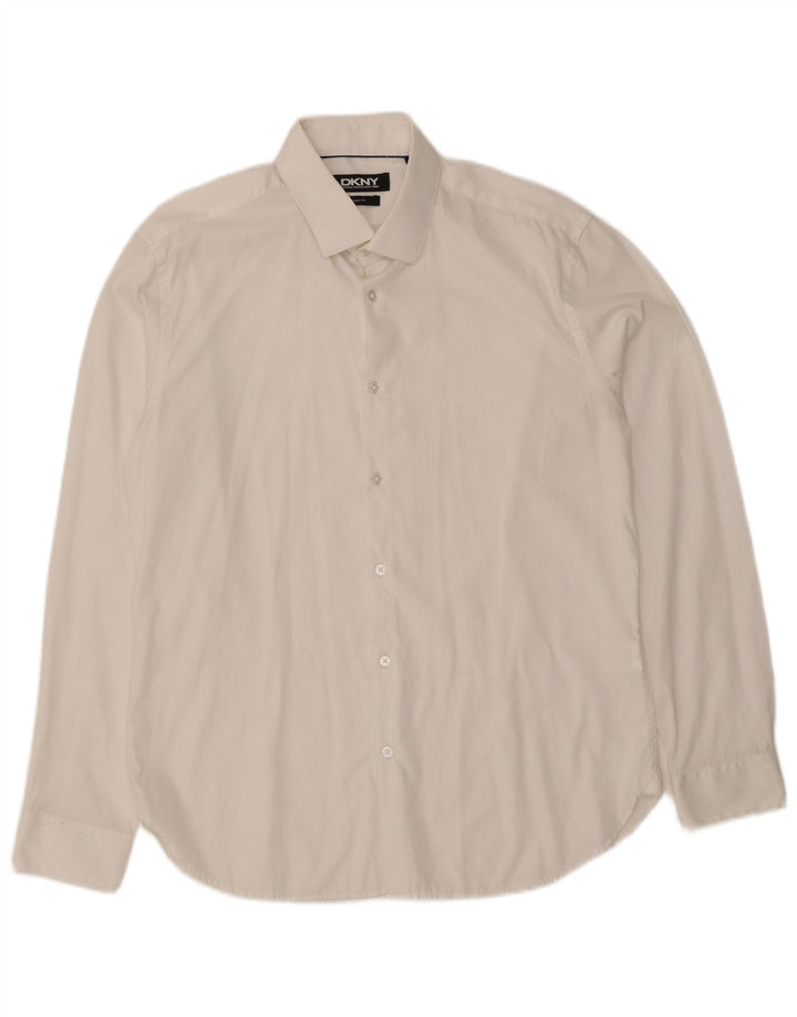 DKNY Herre Slim Fit skjorte str. 16 1/2 Large White Cotton