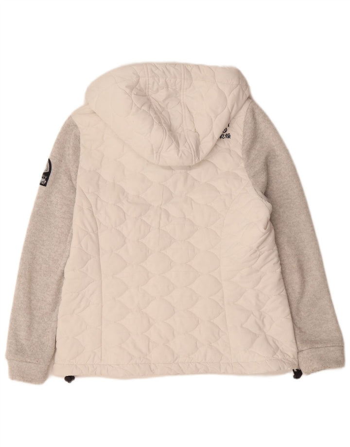 Superdry Windbreaker-jakke med hætte til kvinder UK 16 Stor hvid farveblok