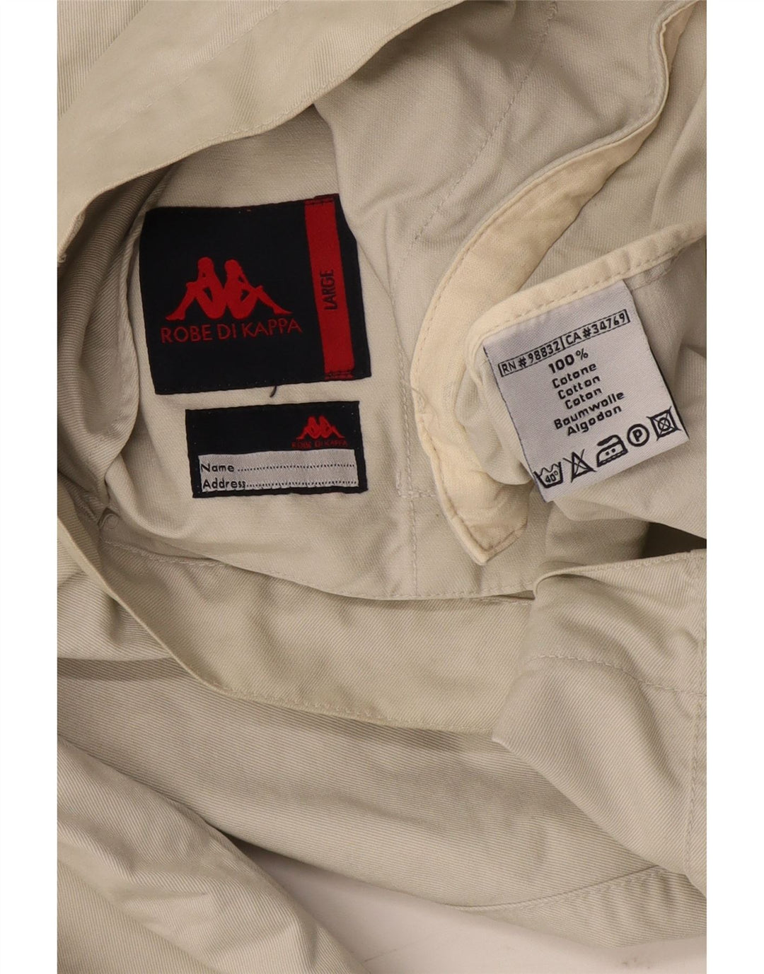 Kappa Herre Bomber Jacket UK 40 Stor Beige Bomuld