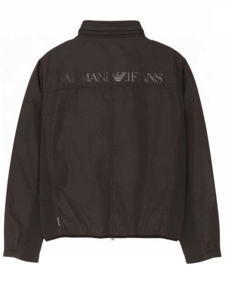 Armani Jeans Herre grafisk træningsdragt Topjakke Stor sort polyamid