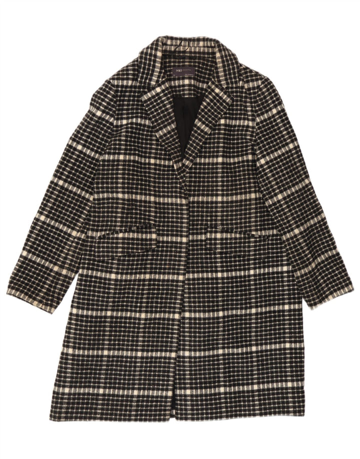 Marks & Spencer Dame Loose Fit Overfrakke UK 18 XL sort ternet polyester