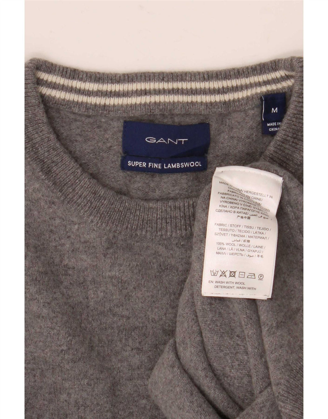 Gant Dame sweater med rund hals DK 14 Medium Grå Uld