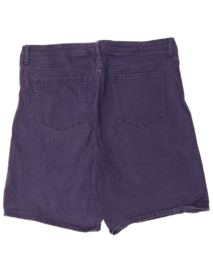 CHAPS Womens Bermuda Denim Shorts US 14 XL W36 Navy Blue Cotton