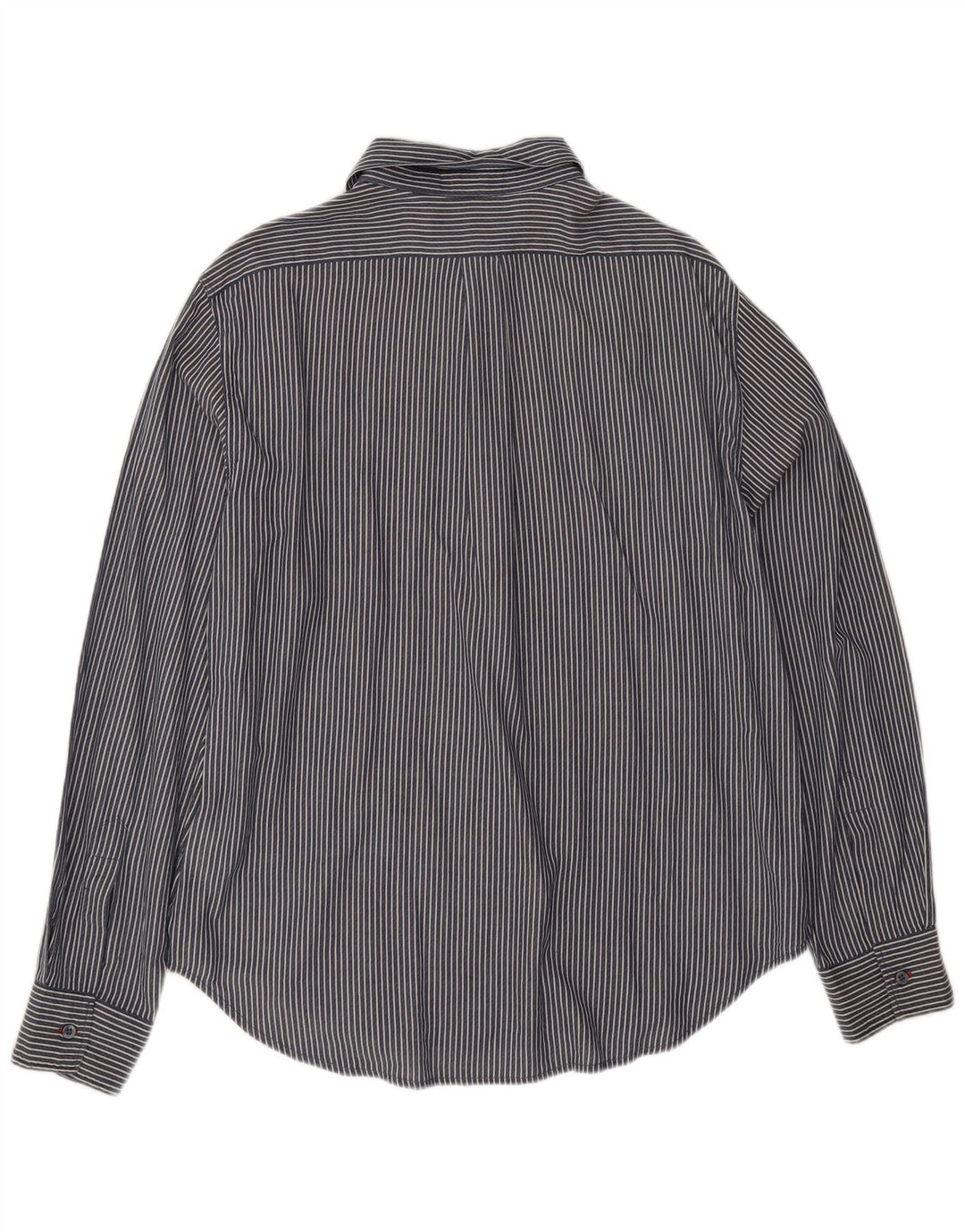 Armani Jeans herreskjorte 3XL marineblå nålestribet bomuld