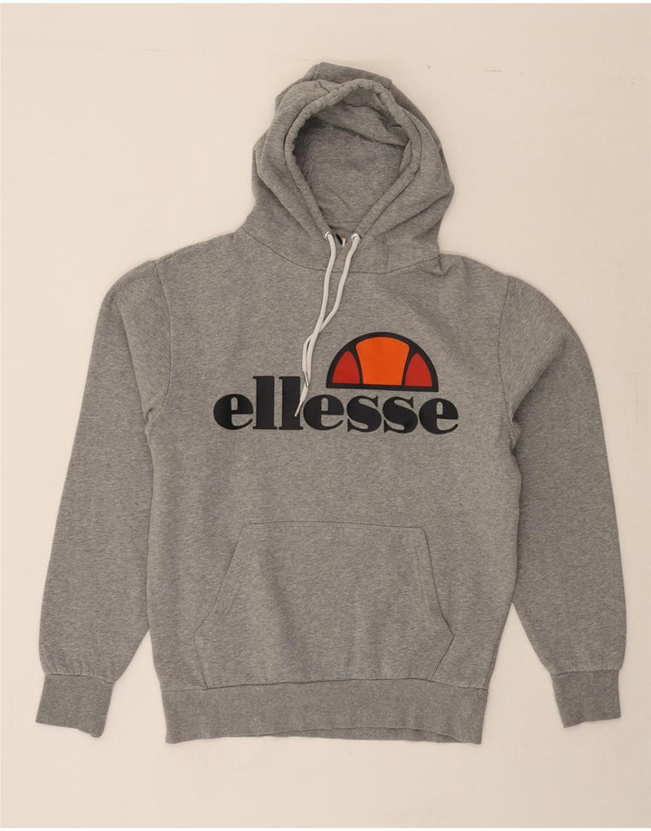 ELLESSE Mens Graphic Hoodie Jumper Medium Grey Cotton Vintage Ellesse and Second-Hand Ellesse from Messina Hembry 