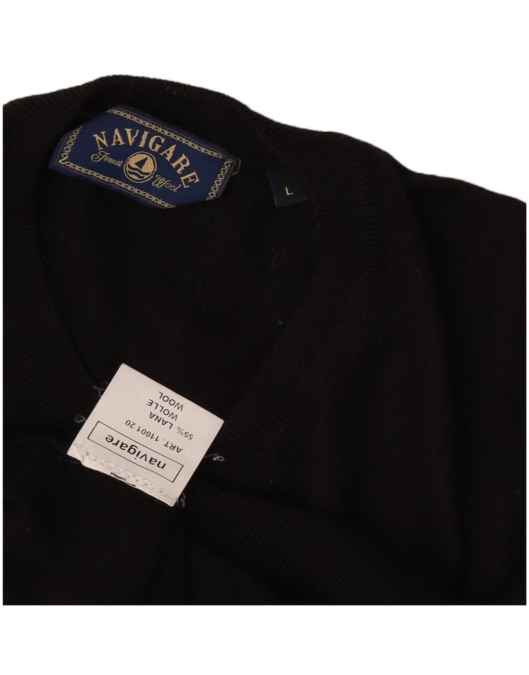Navigare Herre V-hals sweater Stor sort uld