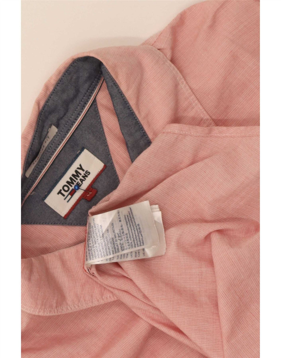 Tommy Hilfiger Herre Regular Fit skjorte Medium rød nålestribet bomuld