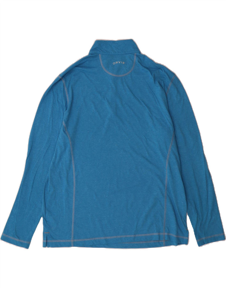 ORVIS Mens Zip Neck Pullover Tracksuit Top Large Blue Polyester Vintage Orvis and Second-Hand Orvis from Messina Hembry 