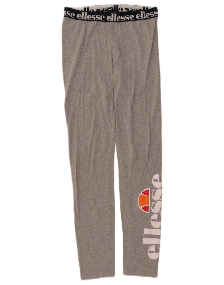 ELLESSE Girls Graphic Leggings 13-14 Years  Grey Cotton