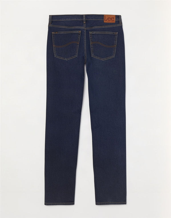 Lee Herre Brooklyn Straight Jeans W44 L34 Marineblå Bomuld