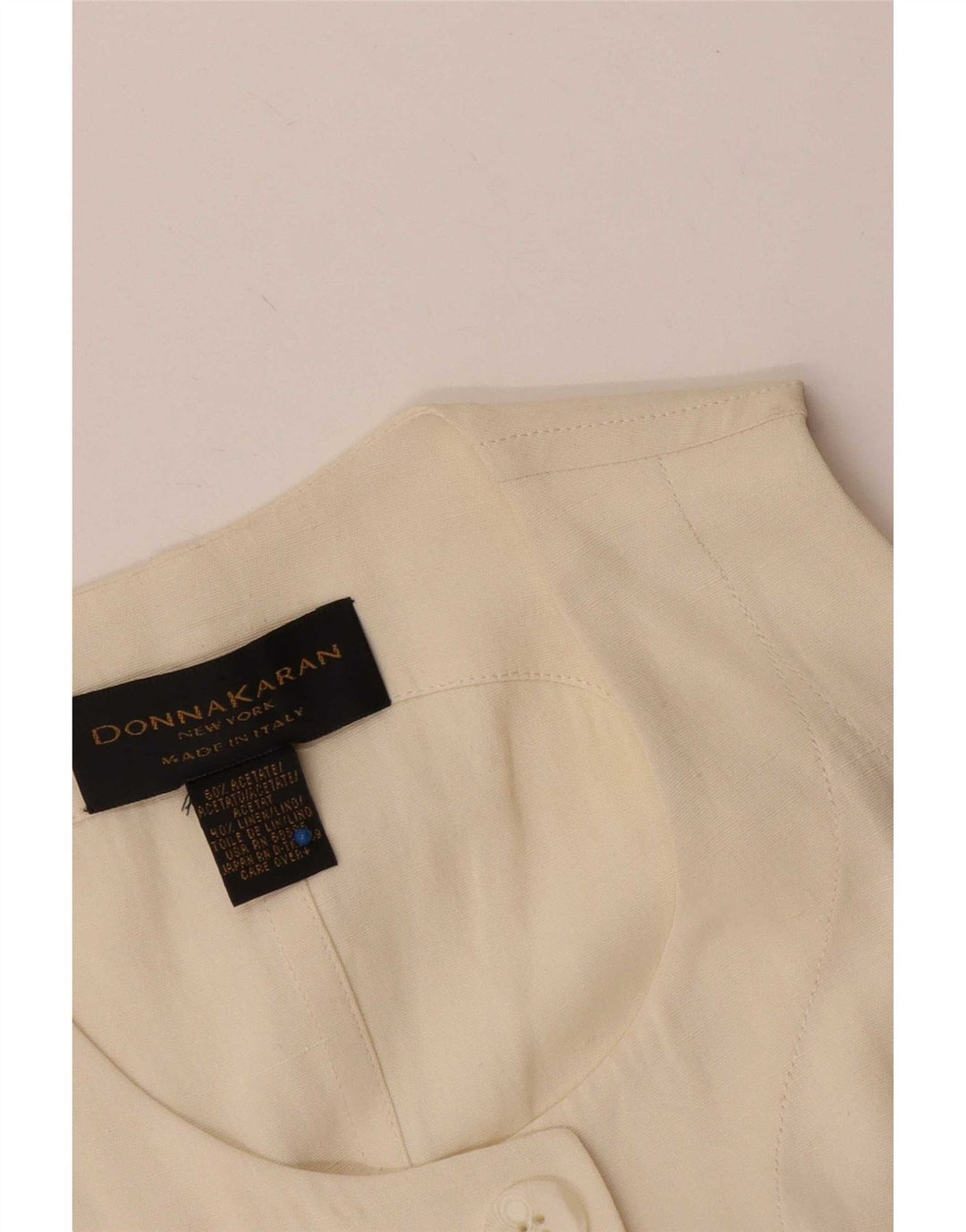 Donna Karan Dame Longline 5 Button Blazer Jacket UK 12 Medium Off White