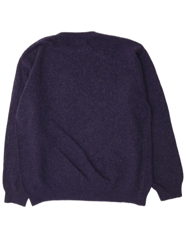 Marlboro Classics Herre Crew Neck Jumper Sweater 2XL Navy Blue Wool