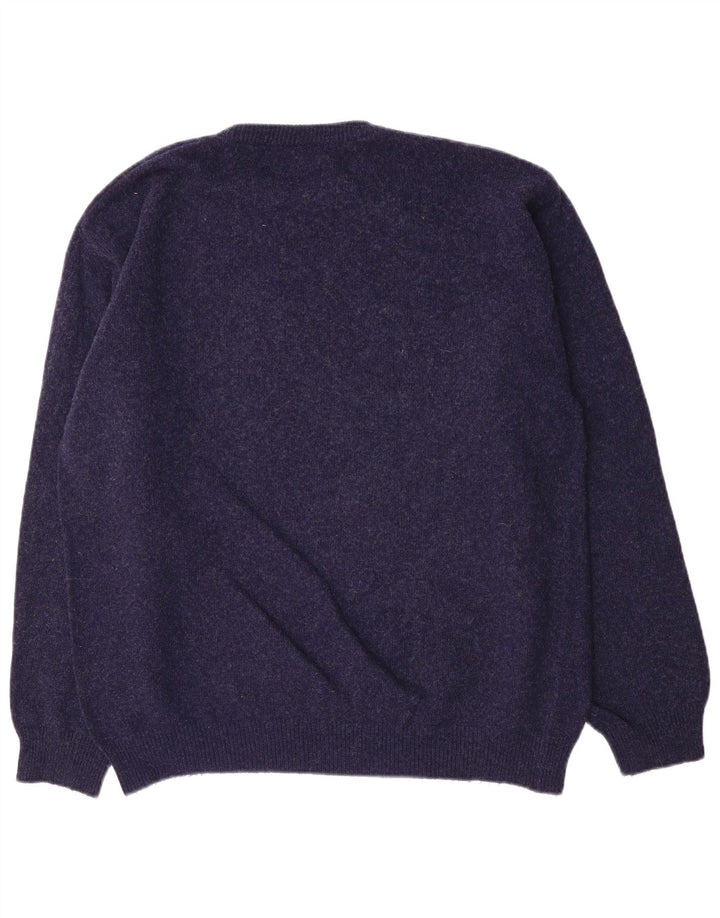 Marlboro Classics Herre Crew Neck Jumper Sweater 2XL Navy Blue Wool