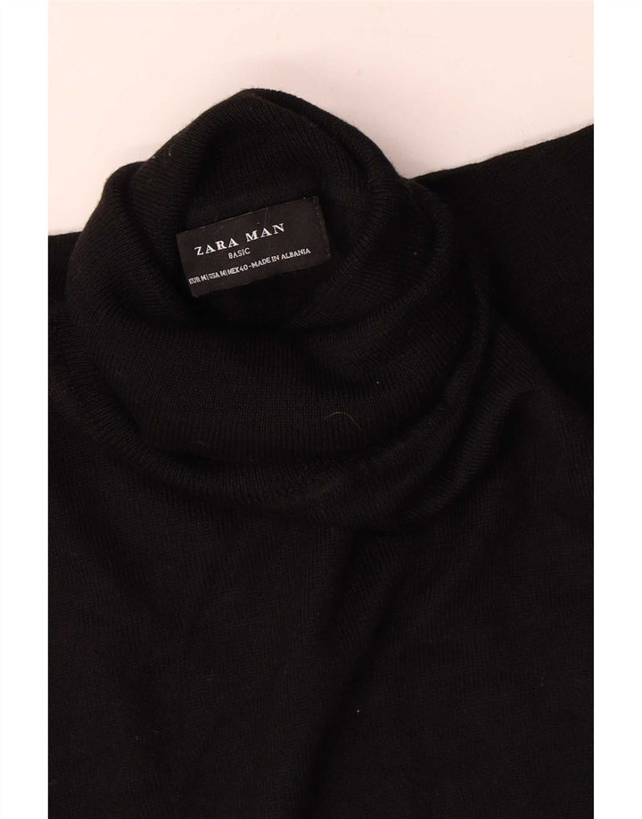 Zara Herre rullehals sweater Medium Sort Akryl