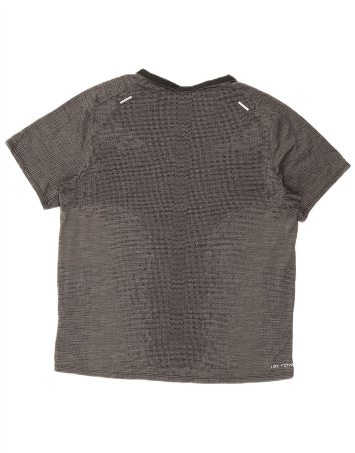 Nike Herre Dri Fit T-Shirt Top Stor Grå Polyester Sports