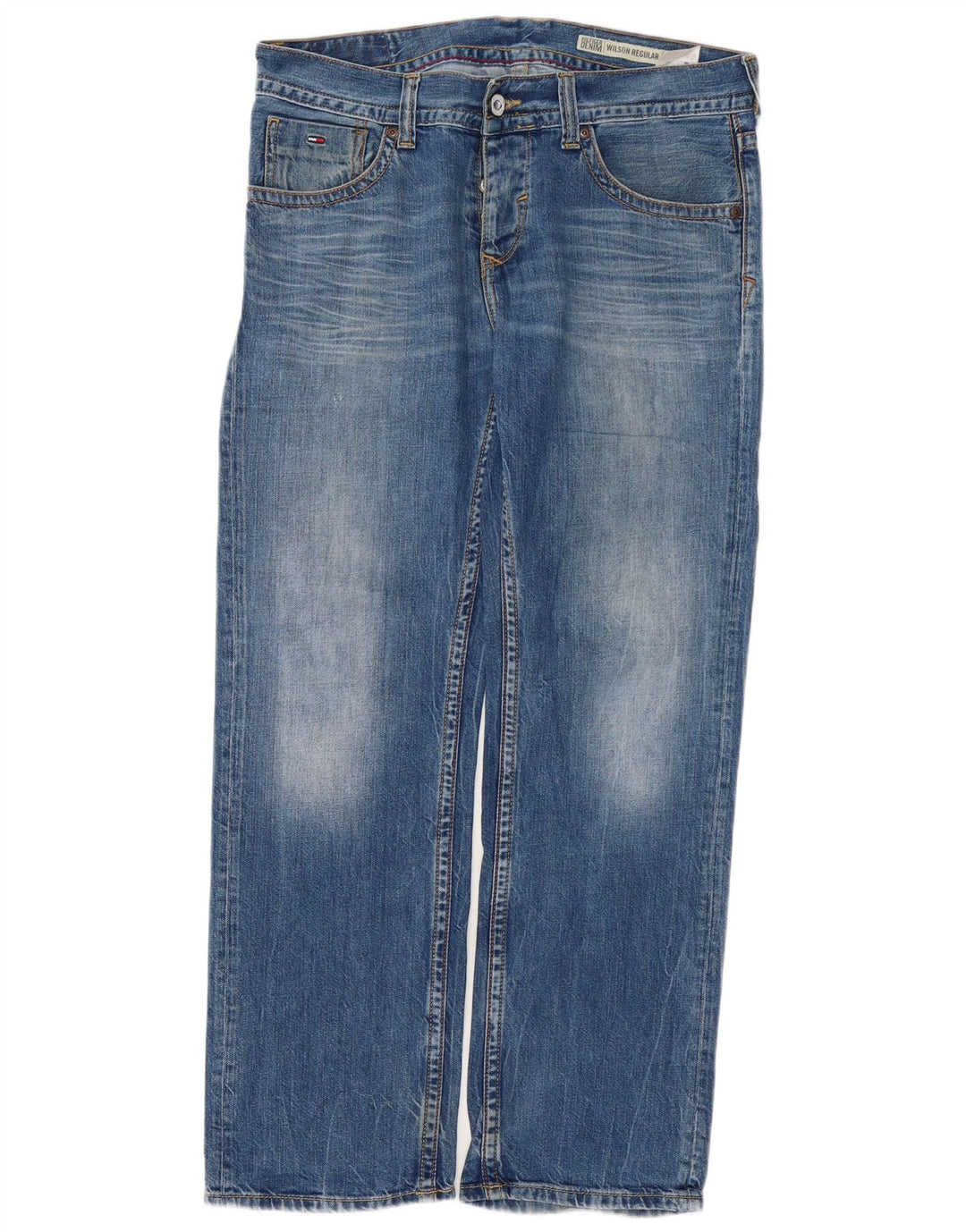 TOMMY HILFIGER Herre Wilson Straight Jeans W32 L30 Blå Bomuld