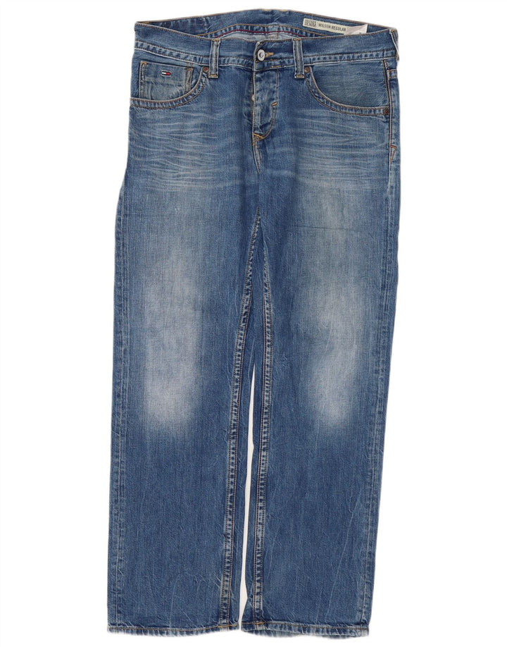 TOMMY HILFIGER Herre Wilson Straight Jeans W32 L30 Blå Bomuld