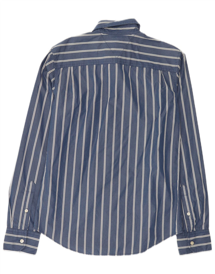 Tommy Hilfiger herreskjorte lille blå stribet bomuld