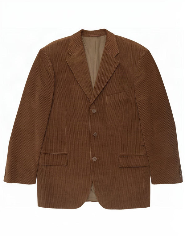 Vintage herre 3-knaps fløjlsbukser blazerjakke IT 52 XL brun bomuld