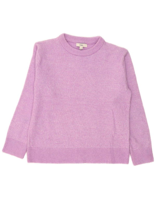 Marks & Spencer Dame Boat Neck Jumper Sweater UK 10 Small Purple