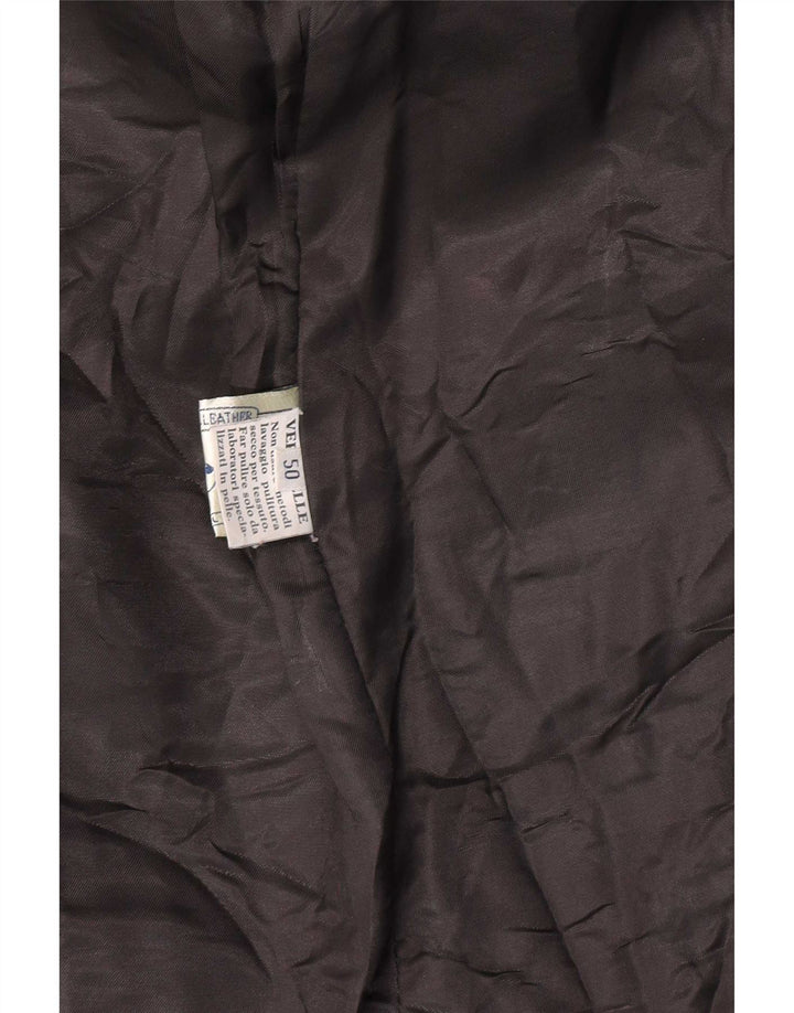 Vintage dame 3/4 ærmet læderjakke IT 50 XL Sort