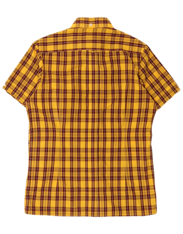 Dr Martens Herre kortærmet skjorte medium gul ternet polyester