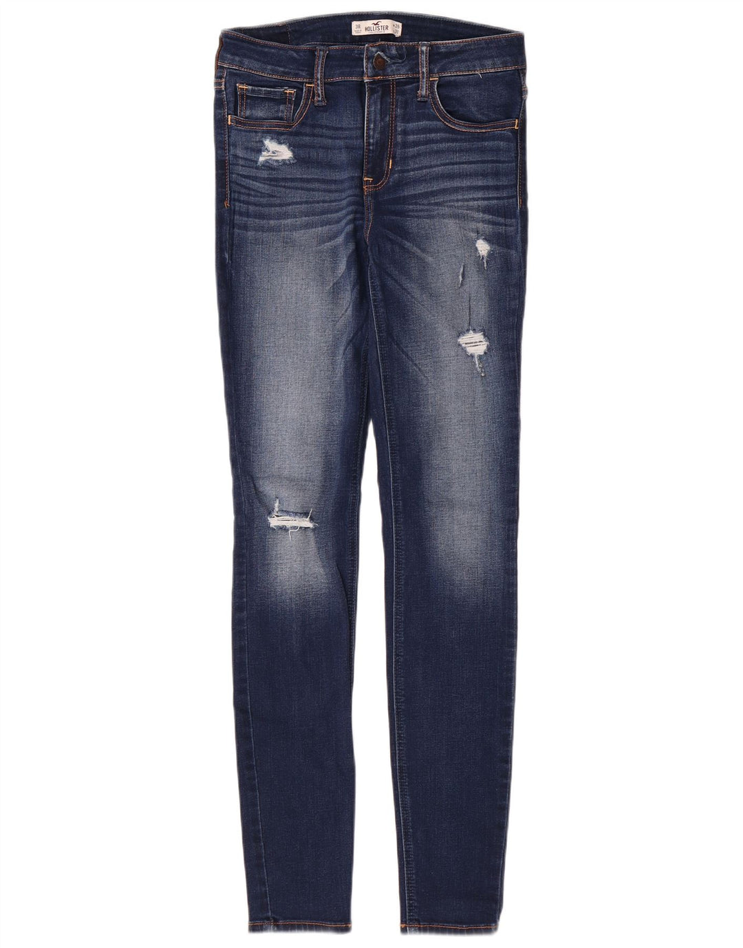HOLLISTER Dame Distressed Skinny Jeans US 3 XS W26 L31 Blå Bomuld