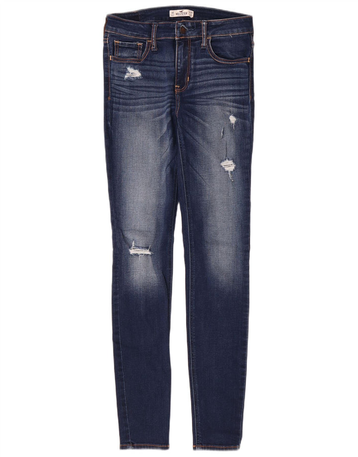 HOLLISTER Dame Distressed Skinny Jeans US 3 XS W26 L31 Blå Bomuld