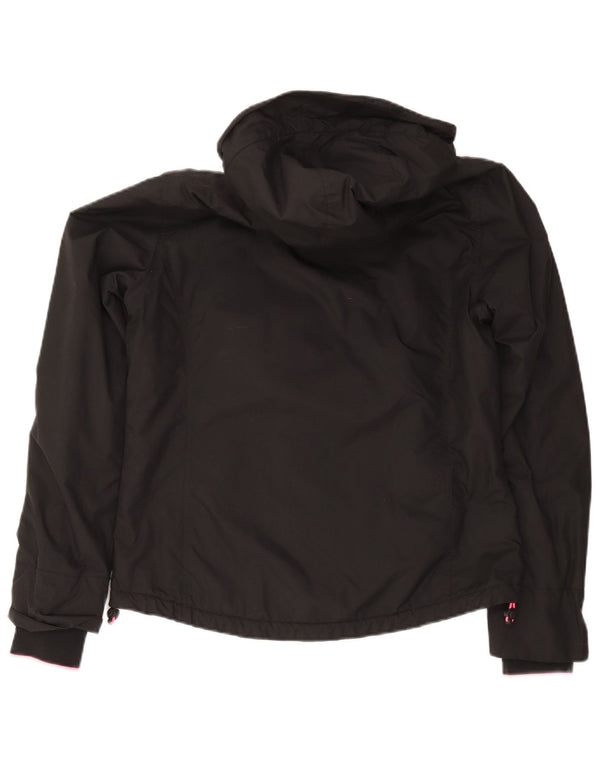 Superdry Windcheater vindjakke med hætte til kvinder UK 14 Large Black