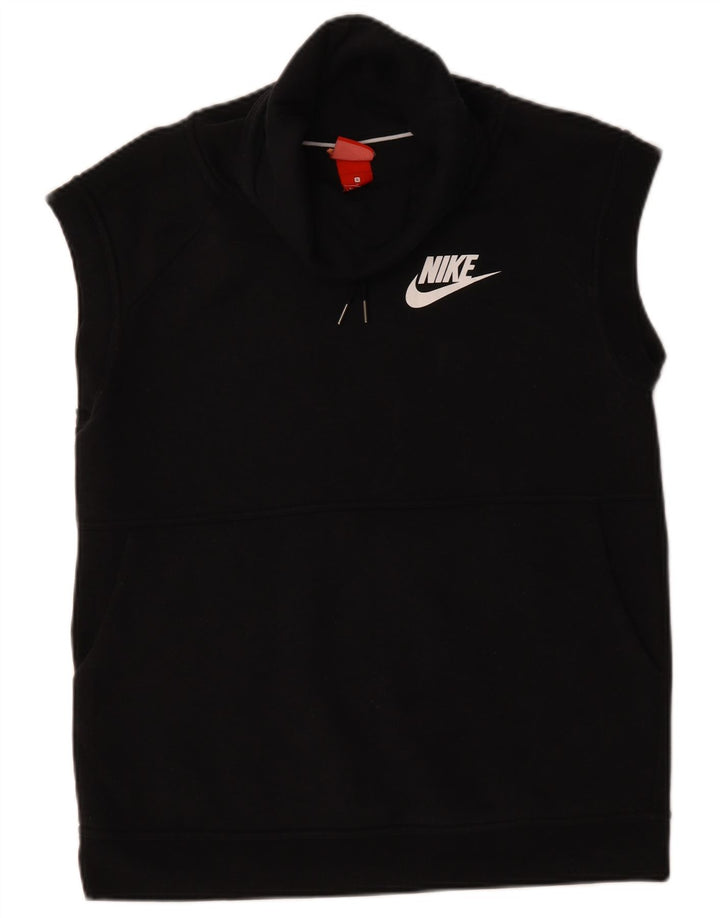 Nike Dame Ærmeløs Oversized Sweatshirt Jumper UK 10 Small Black Bomuld