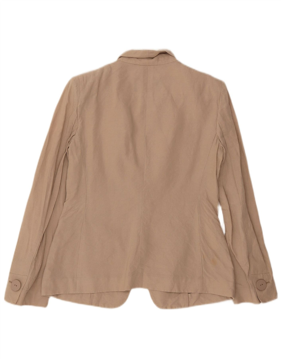 Armani Dame 1 Knap Blazer Jacket UK 10 Small Beige Bomuld