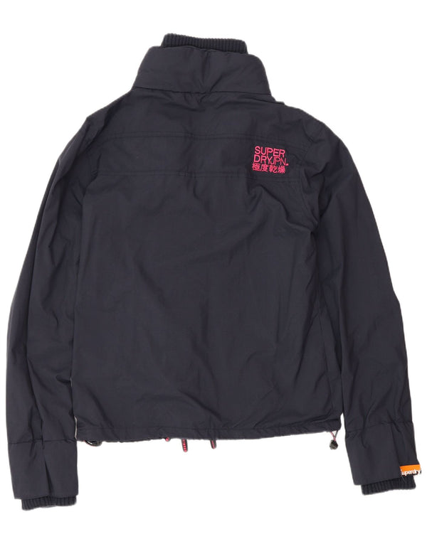 Superdry Windbreaker-jakke til kvinder UK 16 Stor marineblå nylon