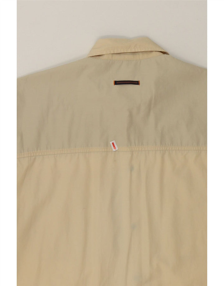 SERGIO TACCHINI Mens Short Sleeve Shirt Large Yellow Polyester Vintage Sergio Tacchini and Second-Hand Sergio Tacchini from Messina Hembry 