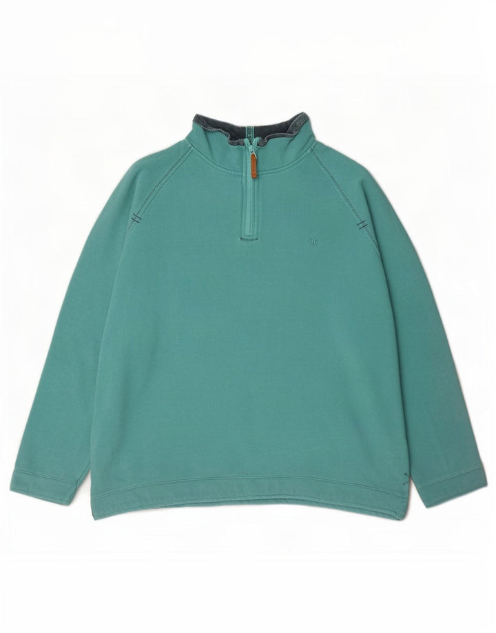 Fedt ansigt herre lynlås-hals sweatshirt XL turkis bomuld
