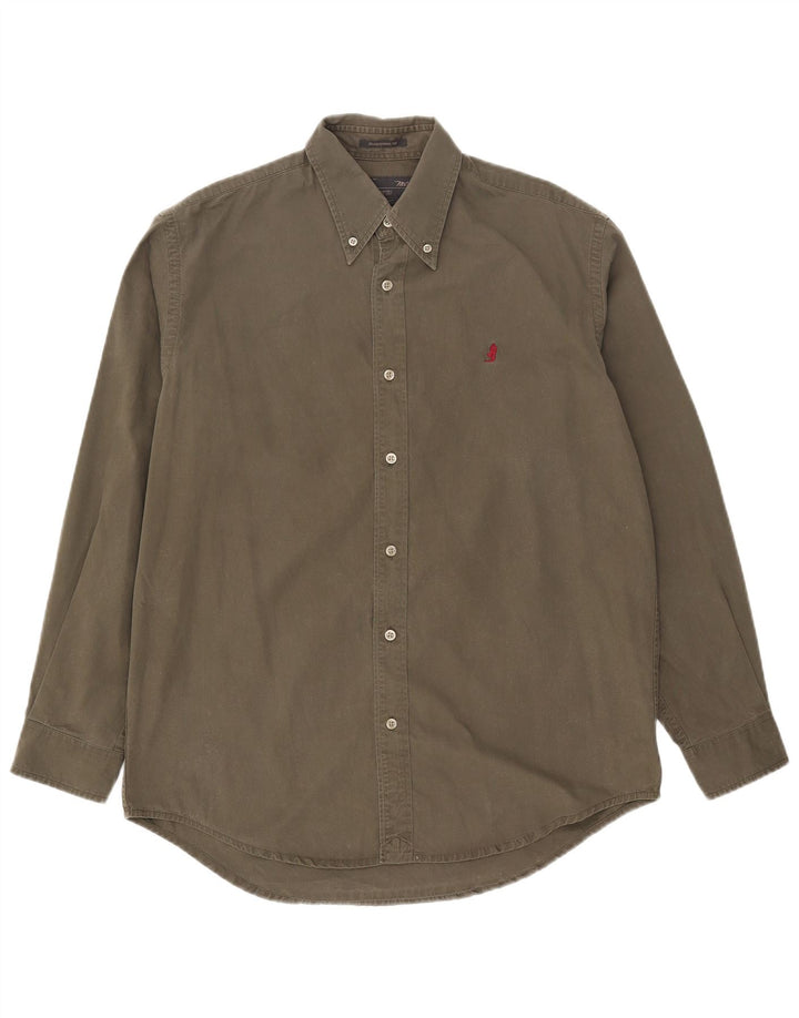 Marlboro Classics Herre Traditional Fit skjorte Medium Khaki Bomuld