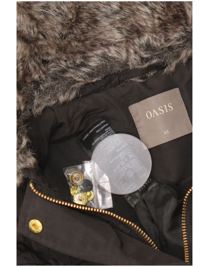 OASIS Quiltet jakke til kvinder UK 6 XS Sort polyester