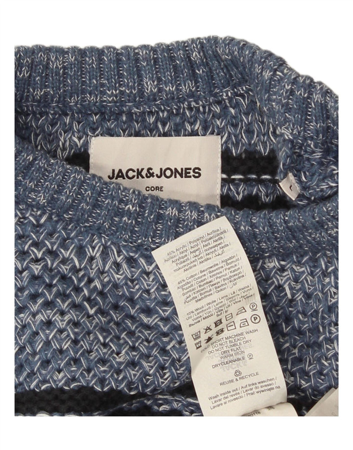 Jack & Jones herre rund hals sweater stor blå stribet akryl