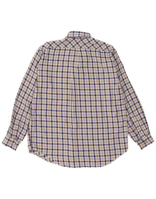 Marlboro Classics Flannelskjorte til mænd Large Blue Gingham Cotton