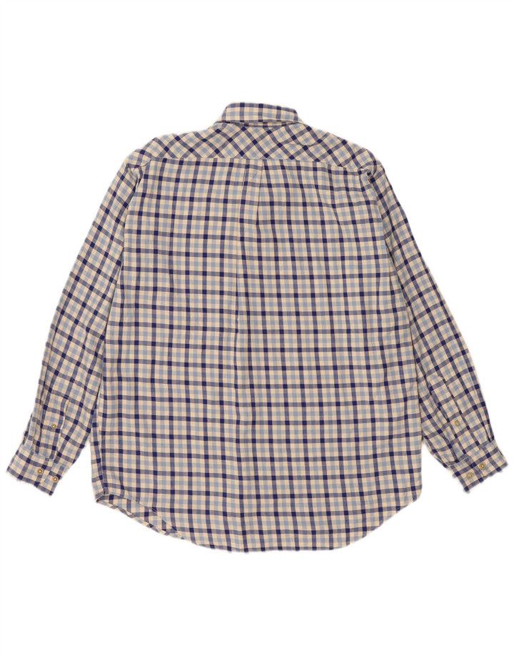 Marlboro Classics Flannelskjorte til mænd Large Blue Gingham Cotton