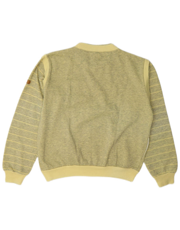 Vintage herre sweatshirt jumper stor gul stribet