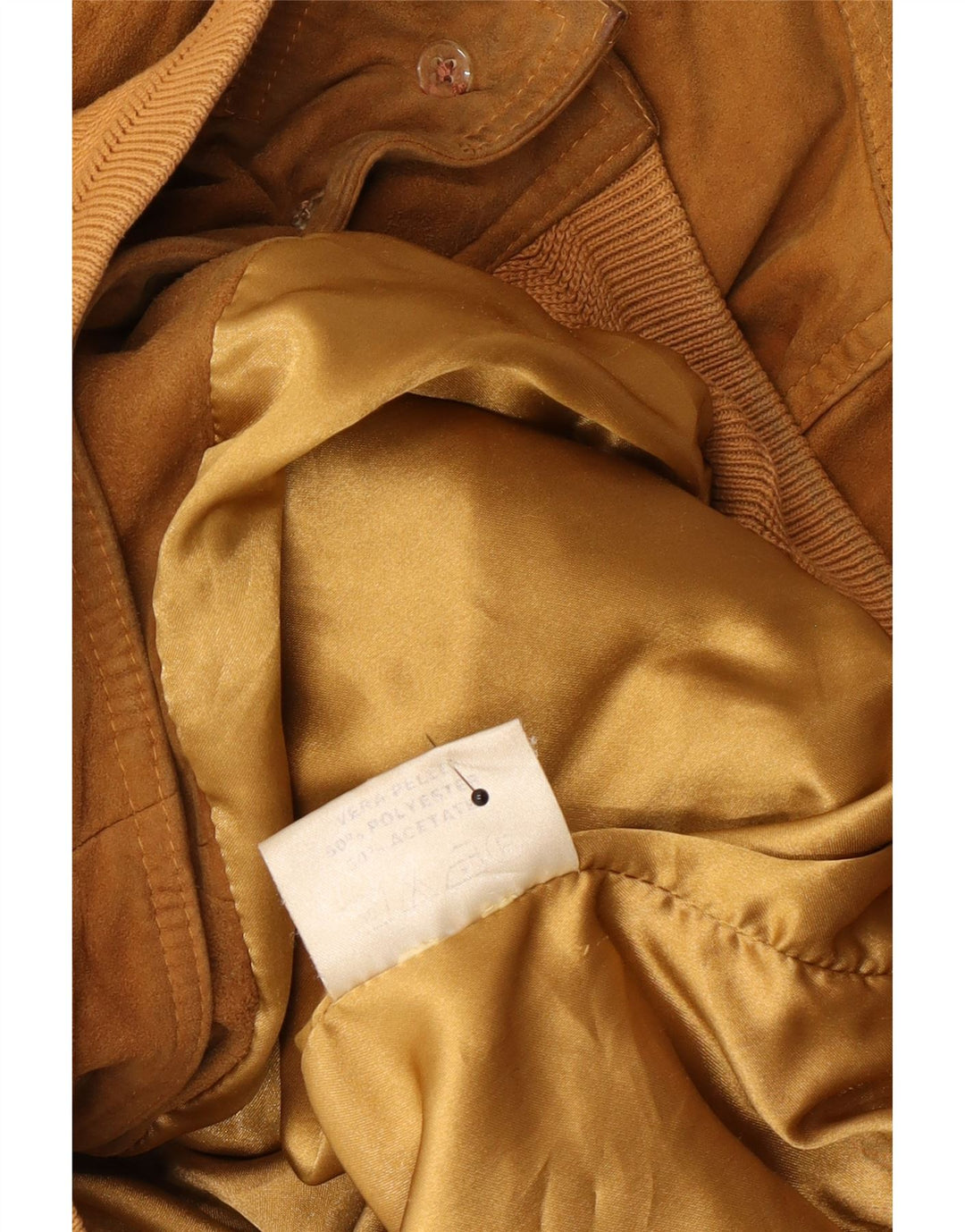 Vintage herre ruskind bomberjakke UK 42 XL beige læder