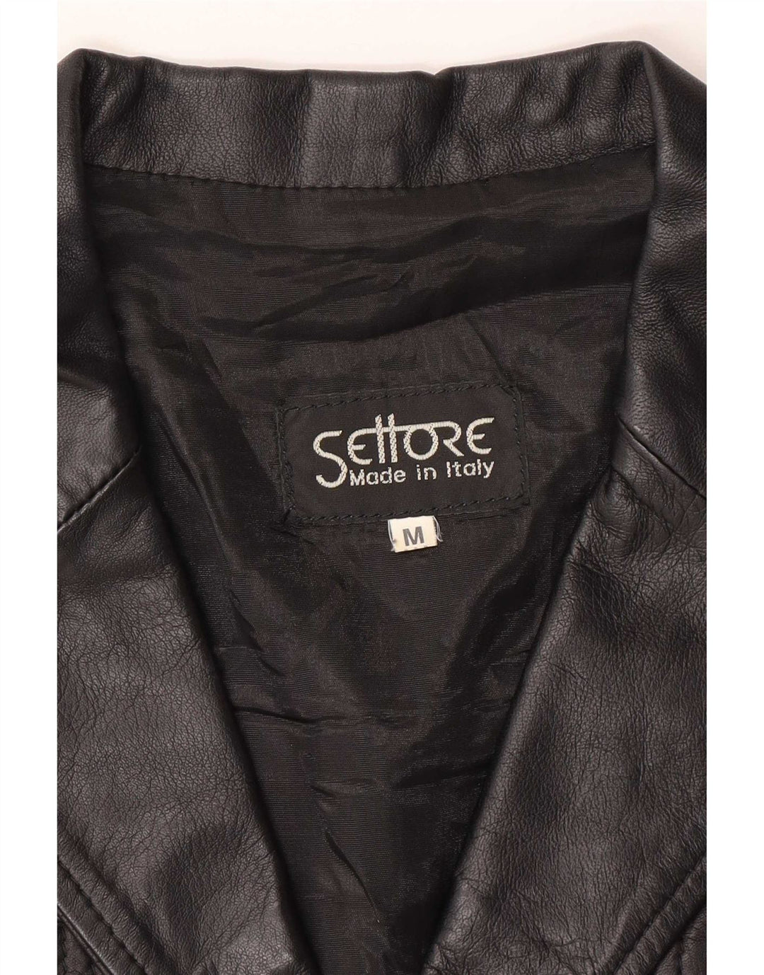 Settore Dame 3-knaps Læder Blazer Jakke UK 12 Medium Sort